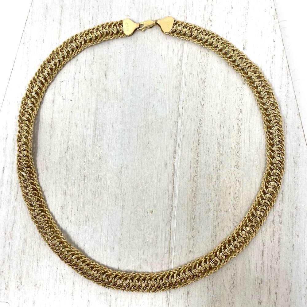 Solid 14k Solid Gold Necklace, 13.4g - image 3
